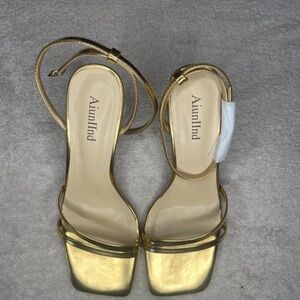 Gold Strappy Heels for Women